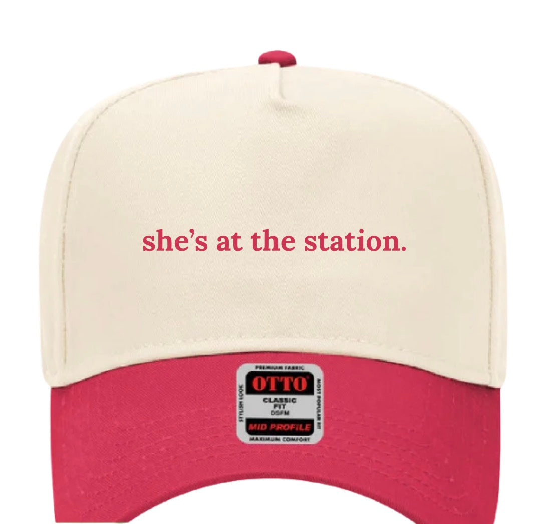 she’s at the station.