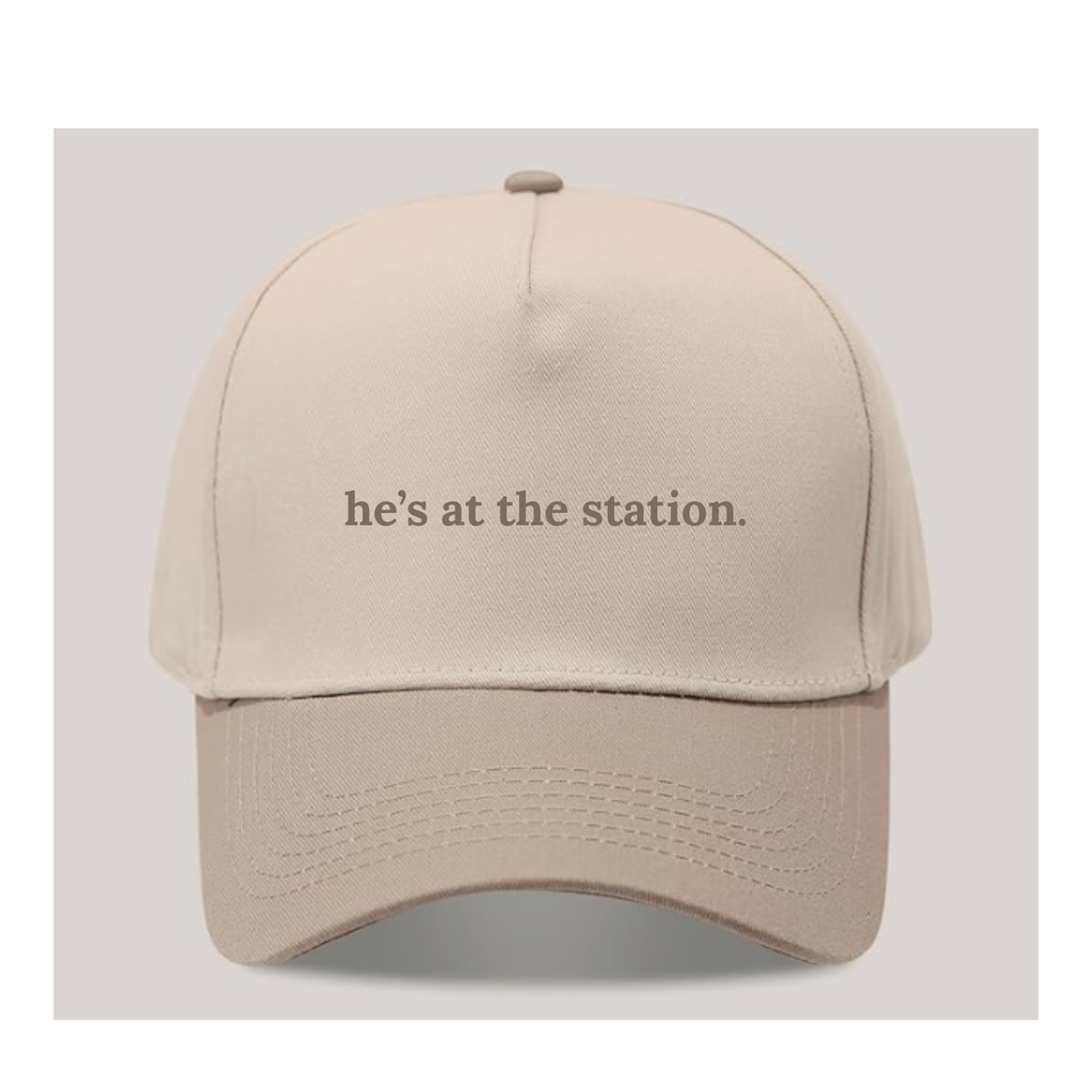 he's at the station.