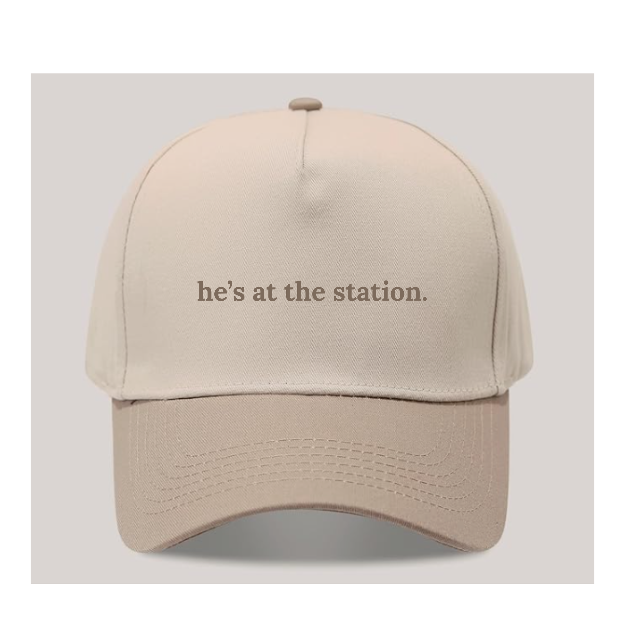 he's at the station.
